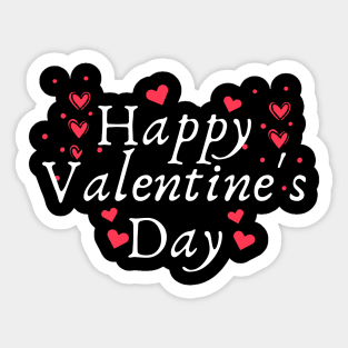 Happy Valentine's Day Love Hearts Sticker